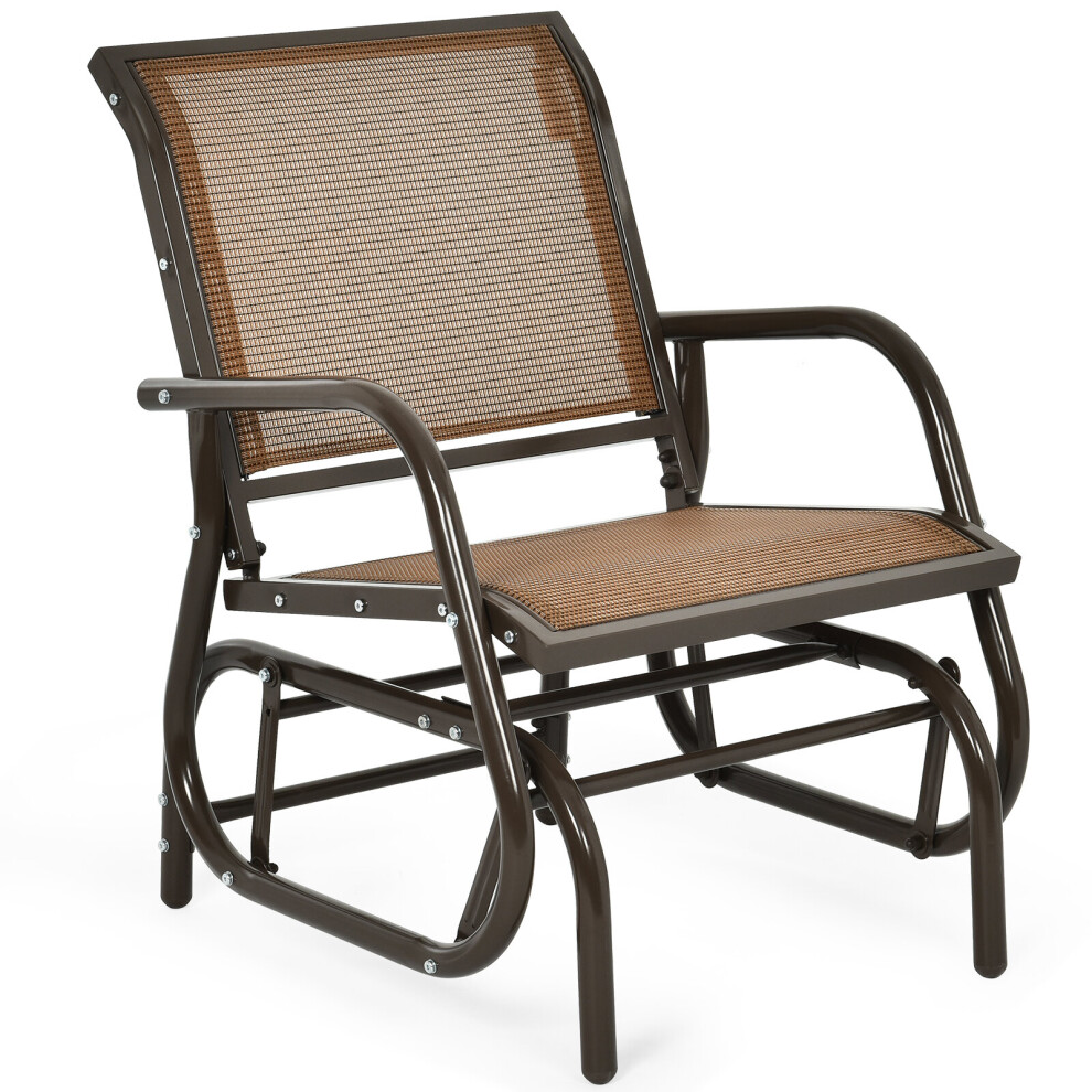 Swing Glider Chair Outdoor Rocking Chair Garden Patio Metal Glider-image-OPC-PBYZ2MF-NEW