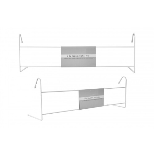 2 Bar Radiator Clothes Airer Small Space Compact Airer Drying Rack 1pc 2