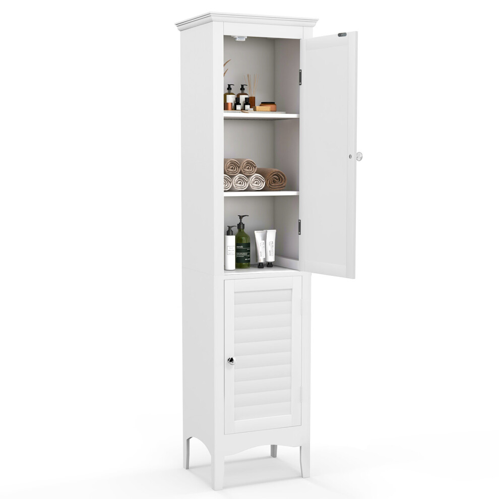 Costway Bathroom Tall Cabinet Freestanding Storage Cabinet Slim Tower Cabinet
