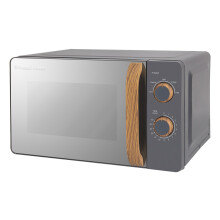 Russell Hobbs Scandi Microwave 17L 700W Manual RHMM713G-N - Wood-Effect Dial & Handle, 5 Power Levels, Defrost, 30-Min Timer