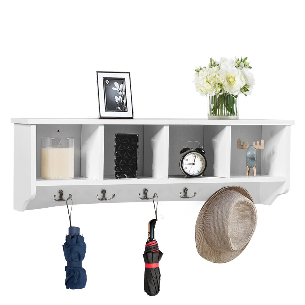 Wall-Mounted Entryway Storage Cabinet Hanging Coat Rack Display Stand