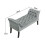 Living And Home (Grey) Velvet Buttoned Bench with Black Wood Legs 4