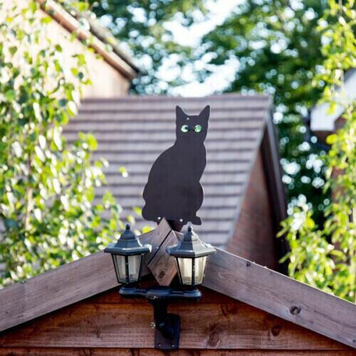 3Pack Black Cat Silhouette for Garden - Cats Scarer with Marble Eyes 1