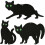 3Pack Black Cat Silhouette for Garden - Cats Scarer with Marble Eyes 1