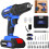 21V Cordless Drill Driver Combi Drills Screwdriver 2 Batteries with Manual Hammer 1
