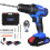 (Drill Set with Two Batteries) Cordless Drill Driver Screwdriver Combi Drill with Manual Hammer 1