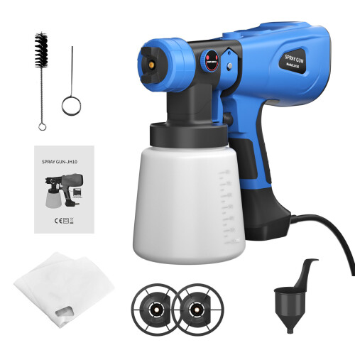 550W Paint Sprayer with 800ml Cup, 3-Pattern Spray Gun, Adjustable Air Cap for Wood, Metal & Walls - Fast, Even Finishes