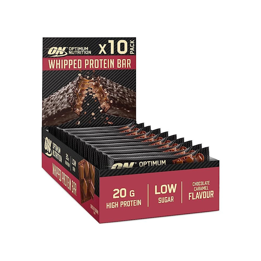Nutrition Whipped Protein Bars,Healthy Low Calorie Snacks,Low Carb Low Sugar, Workout Snack for Men and Women, Chocolate Caramel Flavour, 10 x 60g