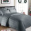 (Charcoal) Stripe Duvet Quilt Cover King Size Bedding Set 1