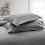 (Grey) Stripe Duvet Quilt Cover King Size Bedding Set 4