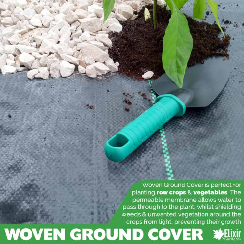 Elixir Garden Supplies (4m, 3m) Woven Ground Cover/Weed Control Landscaping Membrane 2