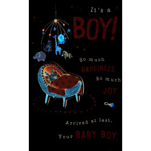 Congrats It's A Boy Embellished New Baby Boy Greeting Card Words To Cherish Cards