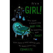 Congrats It's A Girl Embellished New Baby Girl Greeting Card Words To Cherish Cards
