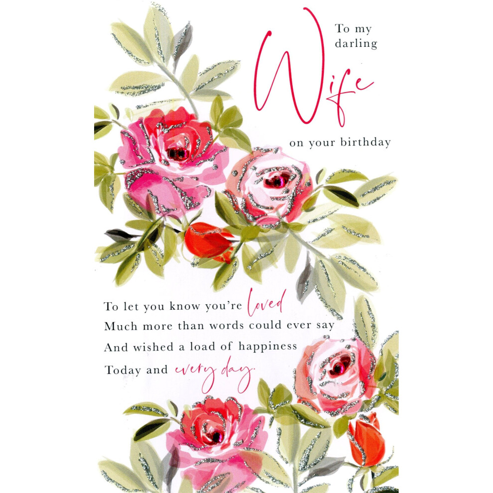 Second Nature To My Darling Wife Embellished Birthday Greeting Card Words To Cherish Cards