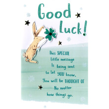 Four Leaf Clover Embellished Good Luck Greeting Card Words To Cherish Cards