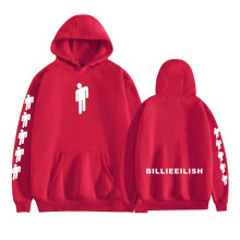 (Red, XXL) Casual Unisex Hooded Sweatshirt Billie Eilish for Pullover Hoodie for Men Women