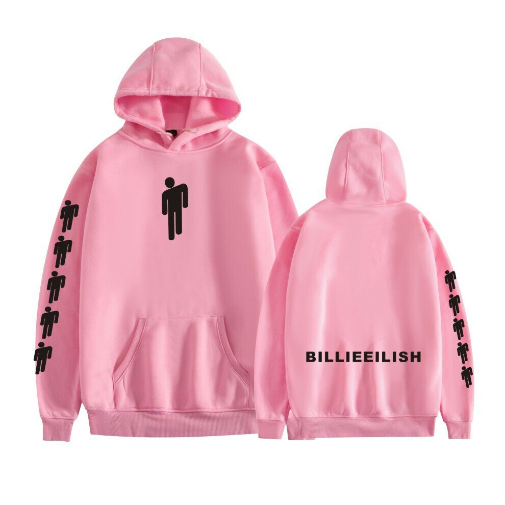 (Pink, S) Casual Unisex Hooded Sweatshirt Billie Eilish for Pullover Hoodie for Men Women