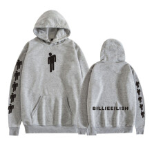 (Grey, XXS) Casual Unisex Hooded Sweatshirt Billie Eilish for Pullover Hoodie for Men Women