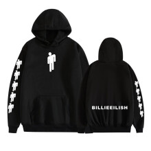 (Black, XS) Casual Unisex Hooded Sweatshirt Billie Eilish for Pullover Hoodie for Men Women