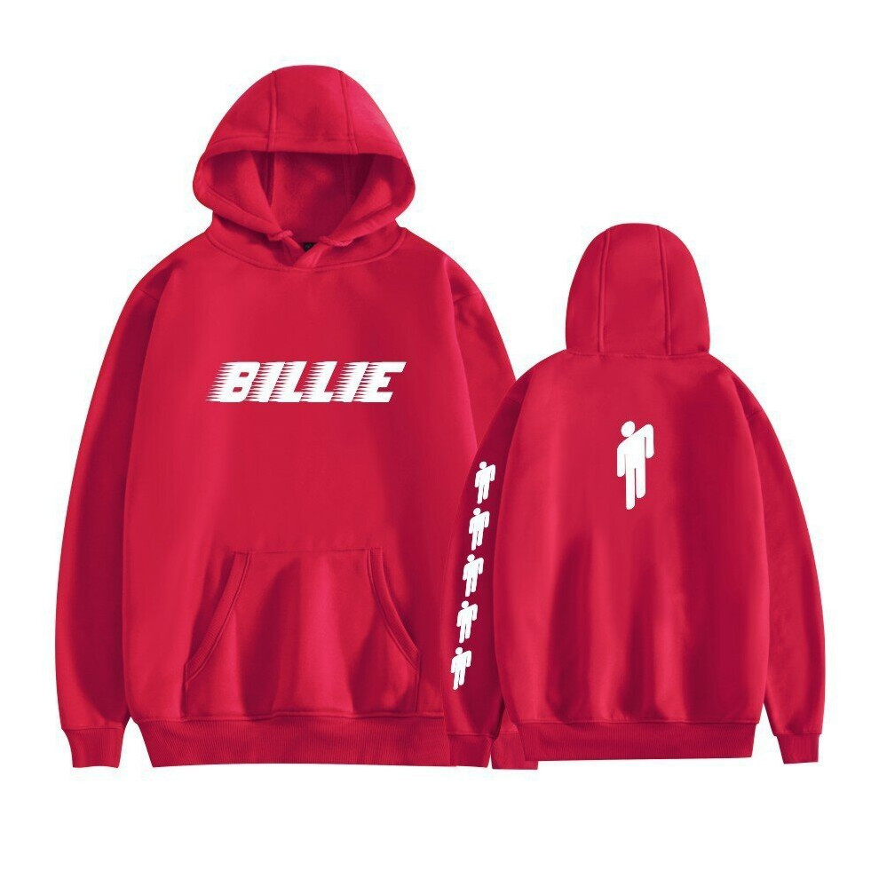 (Red, M) Casual Unisex Hooded Sweatshirt Billie Eilish for Pullover Hoodie for Men Women