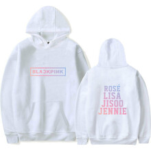 (White, S) Kpop BlackPink Hoodies Pullover Jisoo Lisa Rose Jennie Hooded Sweater Jumper