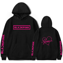(JISOO Black, L) Kpop BlackPink Hoodies Pullover Jisoo Lisa Rose Jennie Hooded Sweater Jumper