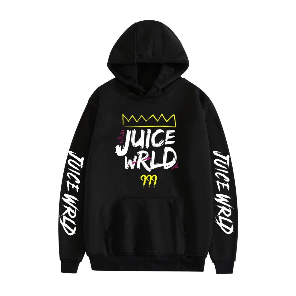 (Black, M) Juice Wrld Unisex Hoodie Long Sleeve Sweatshirt Pullover Hooded Sweater Sportswear For Men Women Teens