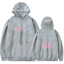 (Gray, M) Kpop BlackPink Hoodies Pullover Jisoo Lisa Rose Jennie Hooded Sweater Jumper