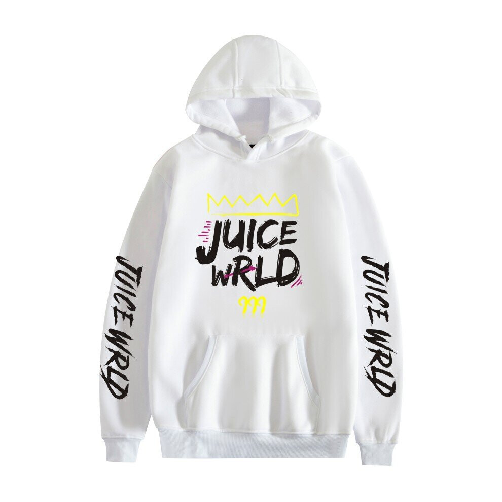 (White, XXS) Juice Wrld Unisex Hoodie Long Sleeve Sweatshirt Pullover Hooded Sweater Sportswear For Men Women Teens