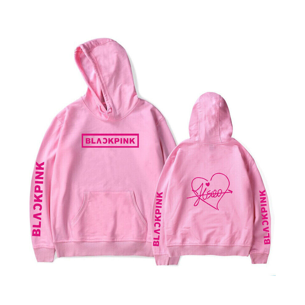 (JISOO Pink, S) Kpop BlackPink Hoodies Pullover Jisoo Lisa Rose Jennie Hooded Sweater Jumper