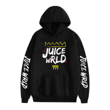 (Black, XS) Juice Wrld Unisex Hoodie Long Sleeve Sweatshirt Pullover Hooded Sweater Sportswear For Men Women Teens