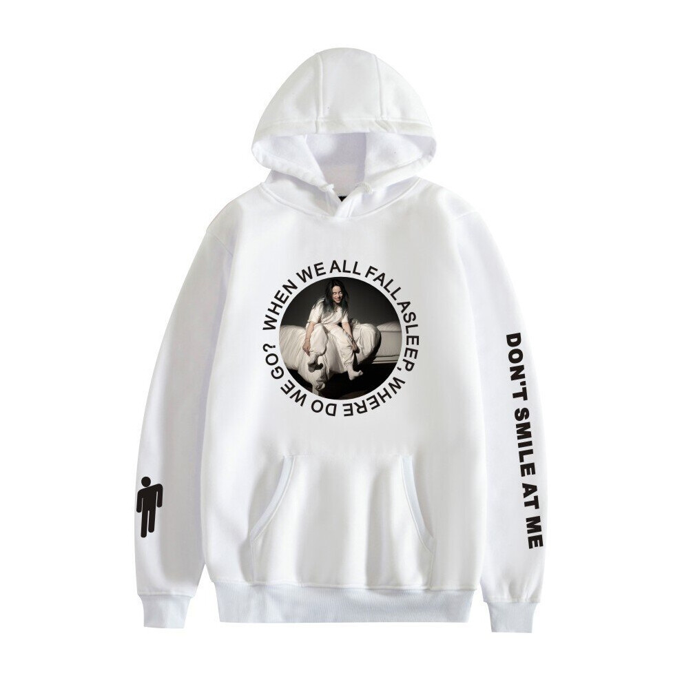 (White, XXL) Casual Unisex Hooded Sweatshirt Billie Eilish for Pullover Hoodie for Men Women