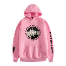 (Pink, XL) Casual Unisex Hooded Sweatshirt Billie Eilish for Pullover Hoodie for Men Women