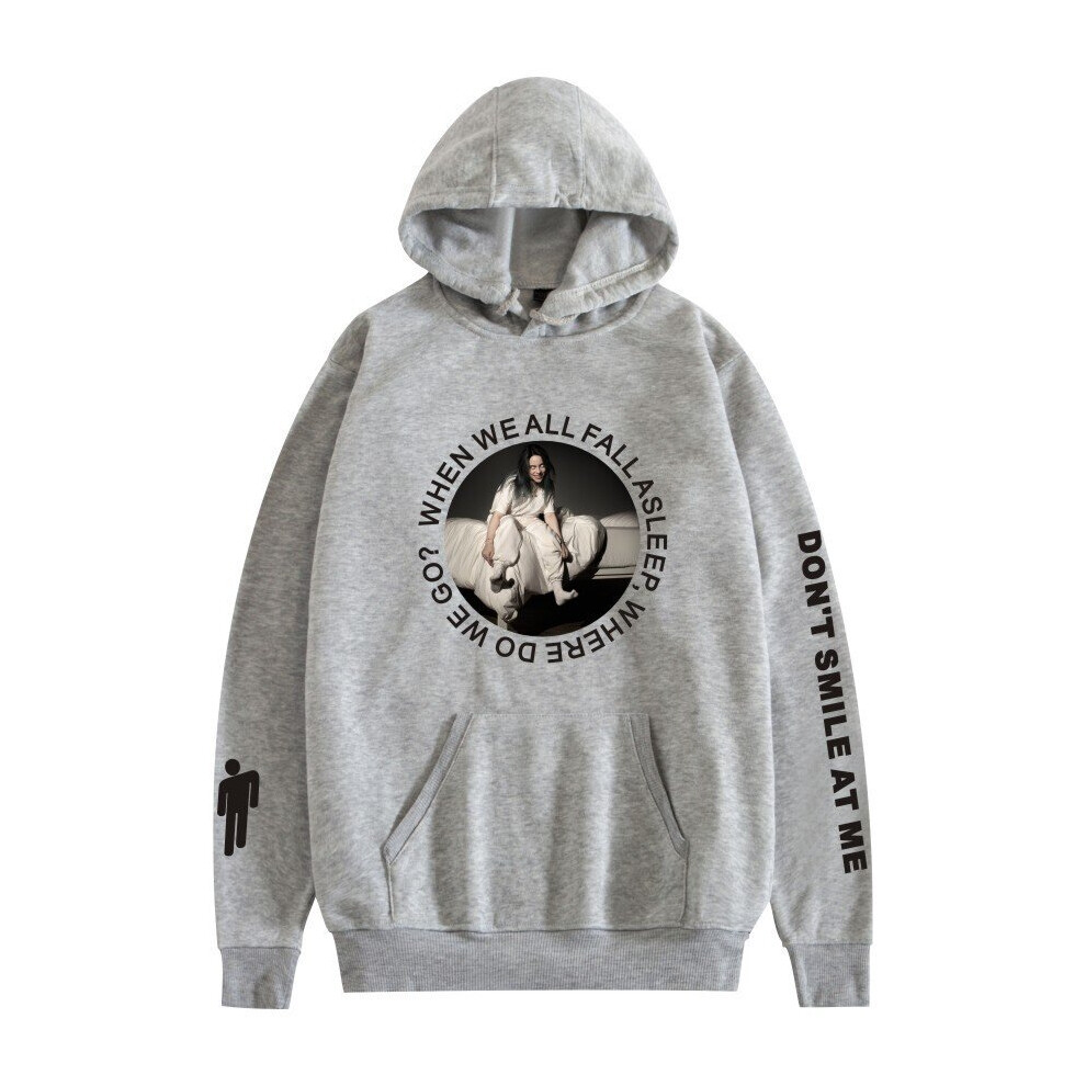 (Gray, XXS) Casual Unisex Hooded Sweatshirt Billie Eilish for Pullover Hoodie for Men Women