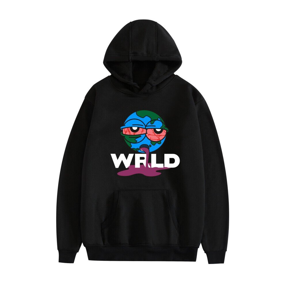 (Black, L) Juice Wrld Unisex Hoodie Long Sleeve Sweatshirt Pullover Hooded Sweater Sportswear For Men Women Teens