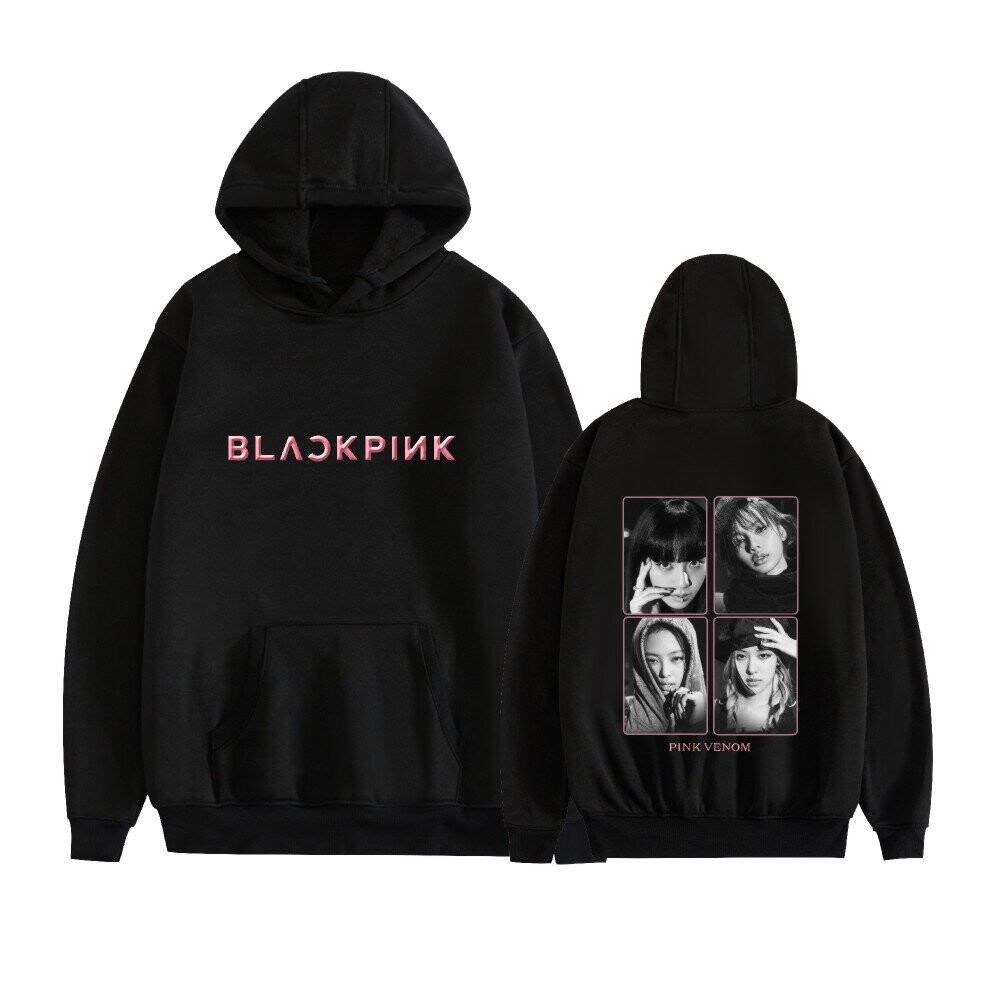 (Black, S) Blackpink Pink Venom Unisex Hoodie Pullover Sweatshirt