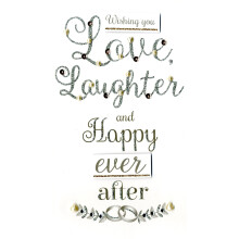 Happy Ever After On Your Wedding Day Card Embellished Champagne Greeting Card