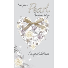 On Your Pearl 30th Anniversary Card Embellished Champagne Greeting Card