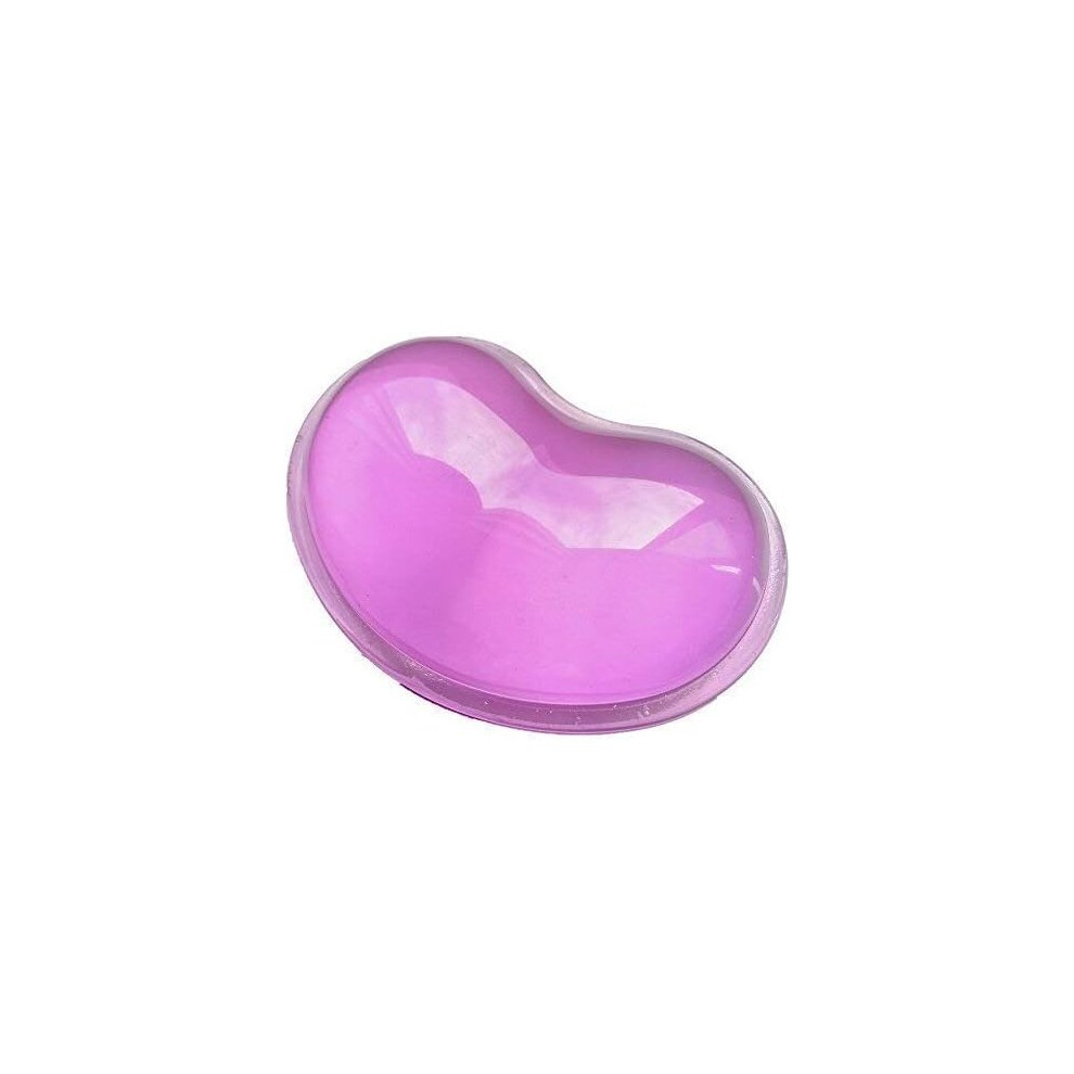 Silicone Wrist Rest Heart Shape Translucent Ergonomic Mouse Pad (Purple) Purple 8366089232209