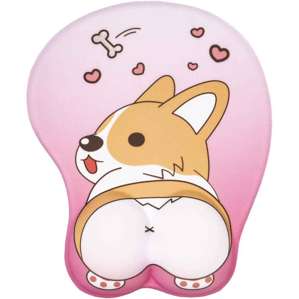 Cute Mouse Pad Wrist Support - Non-Slip Mouse Pad With Wrist Rest (Pink) Pink 8366089232117
