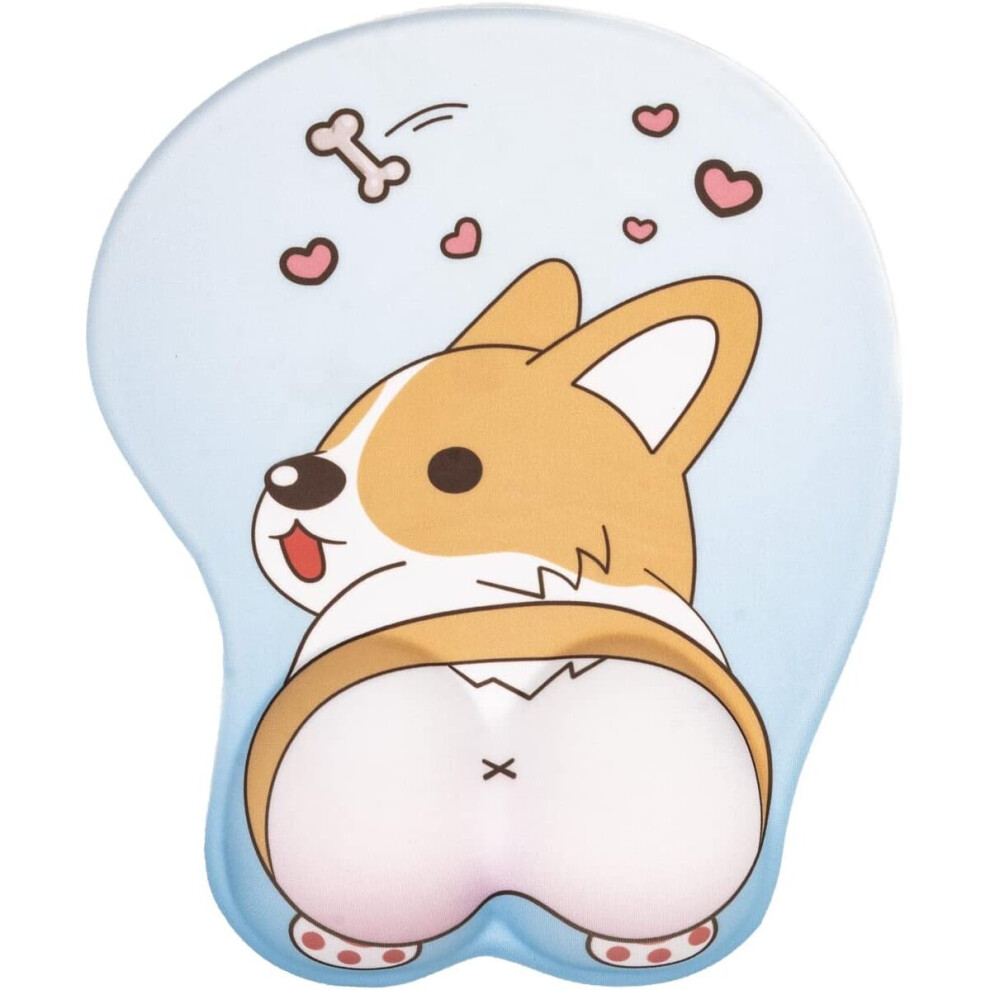 Cute Mouse Pad Wrist Support - Non-Slip Mouse Pad With Wrist Rest (Blue) Blue 8366089232124