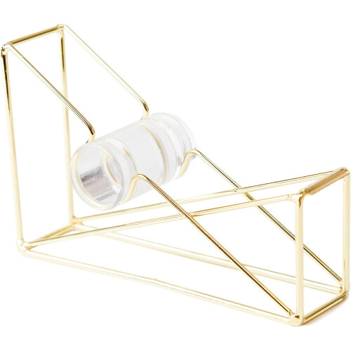 Metal Tape Dipenser, Desktop Accessory, 1" Core, Gold 1