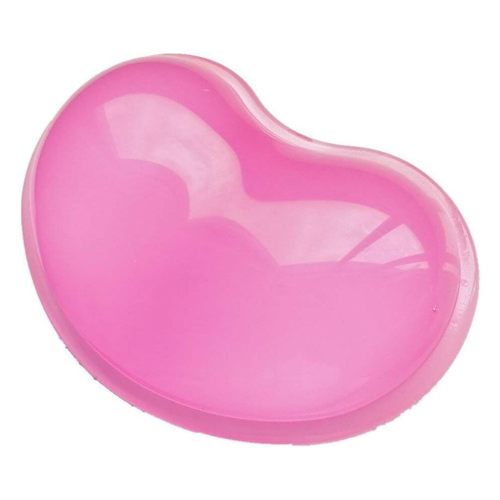 Silicone Wrist Rest Heart Shape Translucent Mouse Pad (Pink) Pink 8366089232179