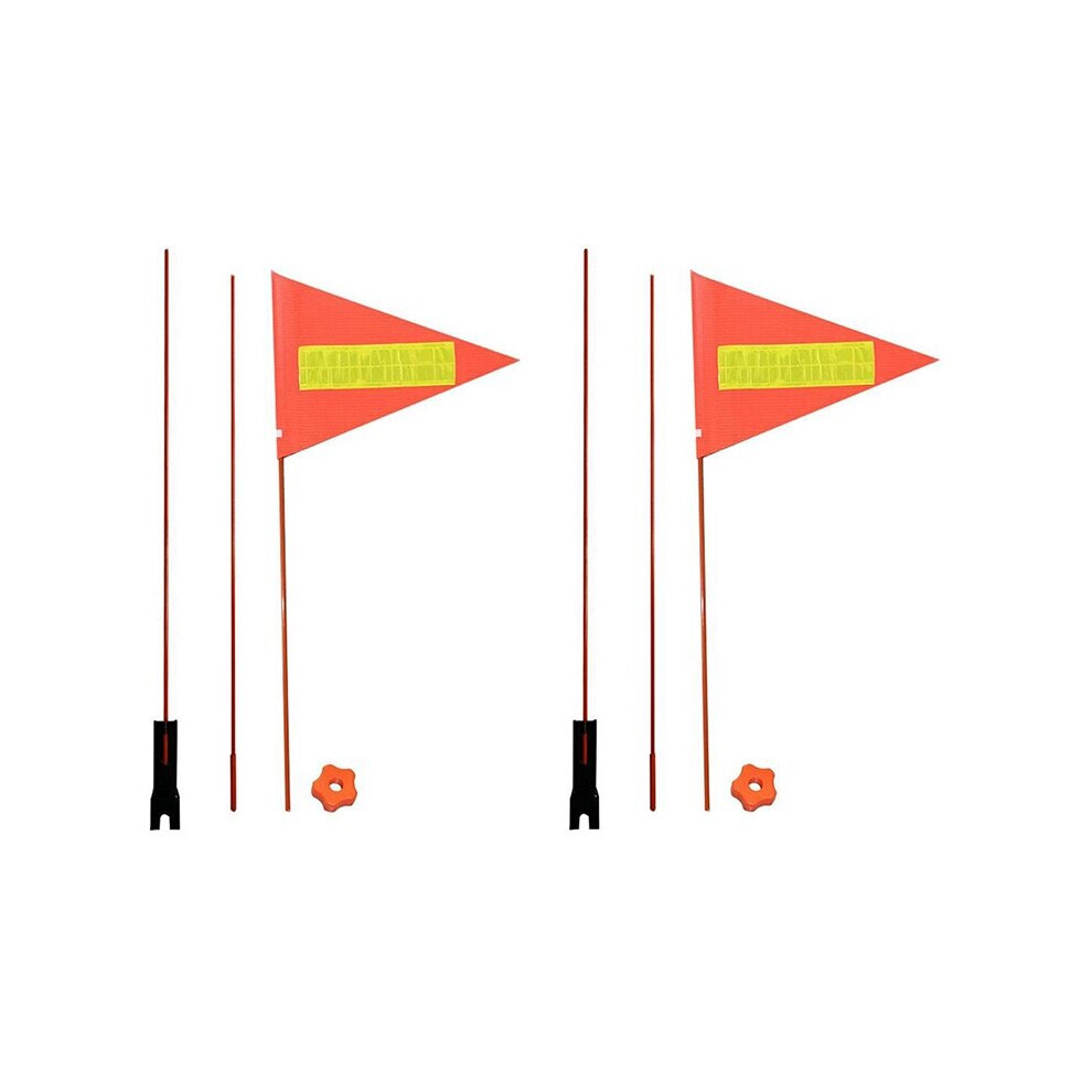 2 Set Bike Safety Flag with Fiberglass Pole Mounting Bracket