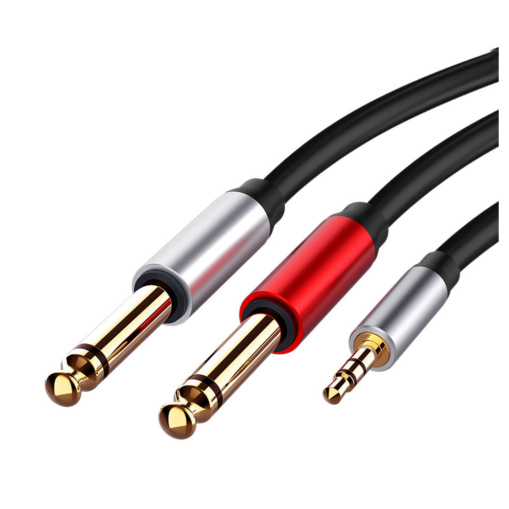 3.5mm to Dual 6.5mm Adapter Jack Audio Cable for Guitar Mixer Bass