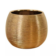 Ceramic Plant Pot Planter Unique Gold-Plated Succulent Flower Vase