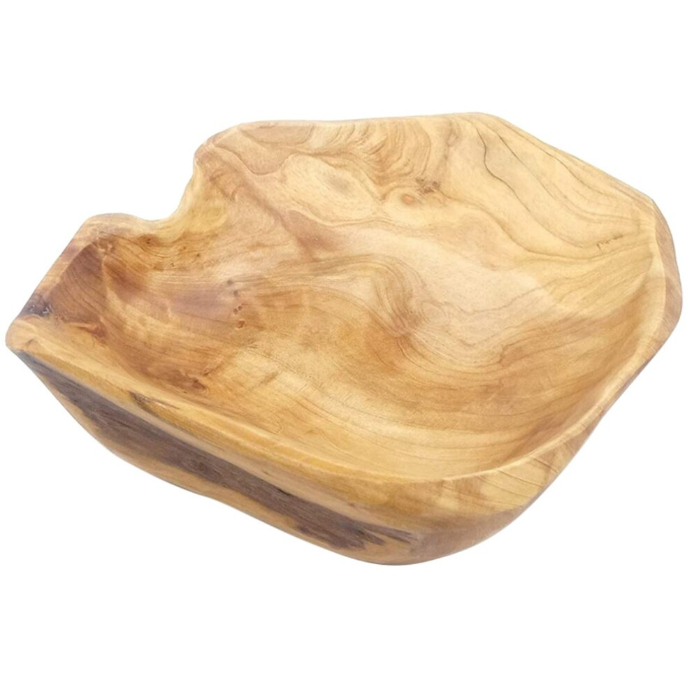 Wooden Fruit Salad Serving Bowl Hand-Carved Root Bowls 25-29cm