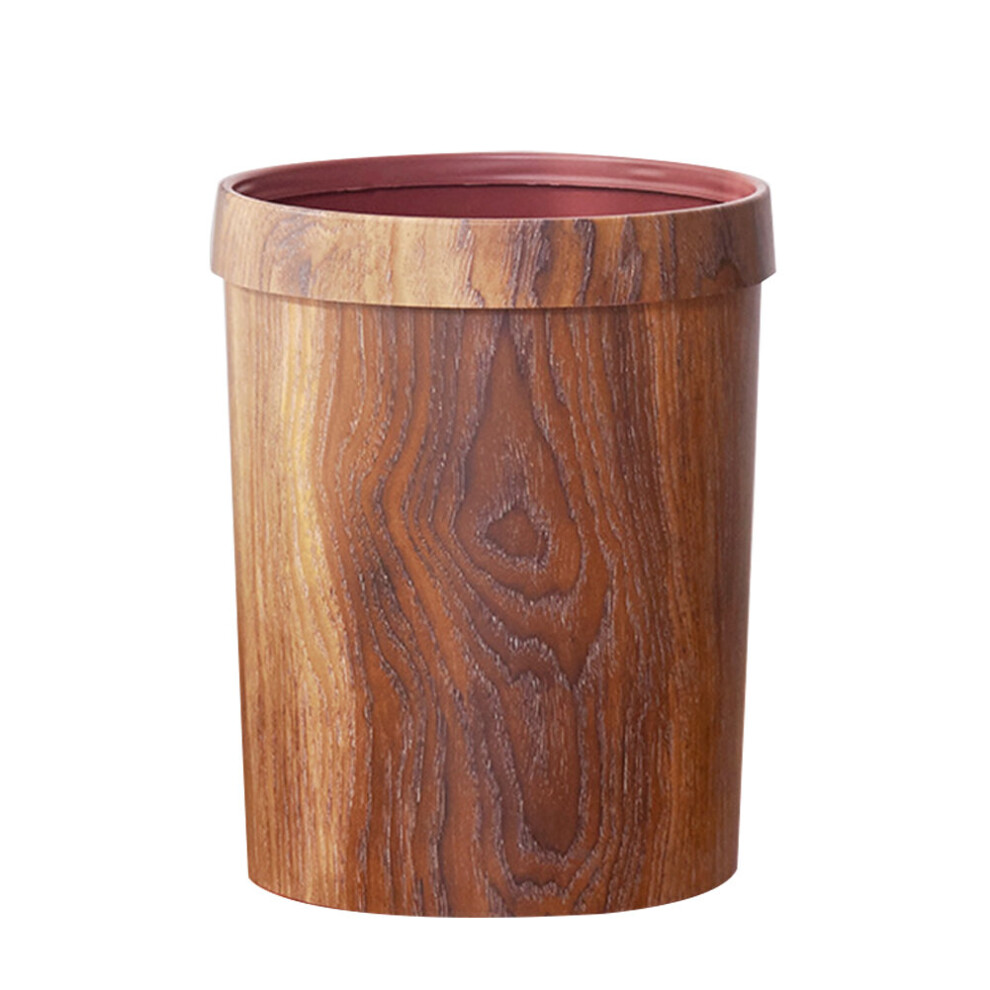 Retro Creative Wood Grain Trash Can Living Room Kitchen Trash Can