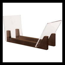 Wooden LP Vinyl Record Storage Holder Desktop Rack for 50 Records, Anti-Crack, Space-Saving, Easy Assembly