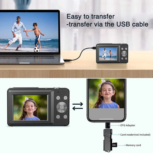 1080P Full HD Digital Camera 44MP Compact Camera 2.4 Inch 2